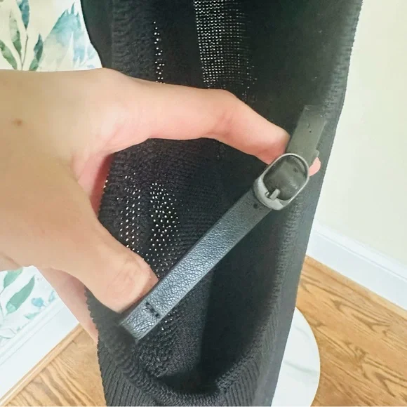 AYA MUSE Gigi Knit Dress Black Side Cut Out Size Small Luxury Minimalist - Picture 6 of 12